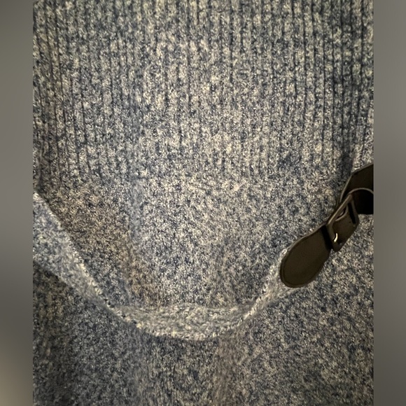 Juniors Medium Navy Blue Grayish Turtle Neck Sweater Dress - Picture 2 of 7